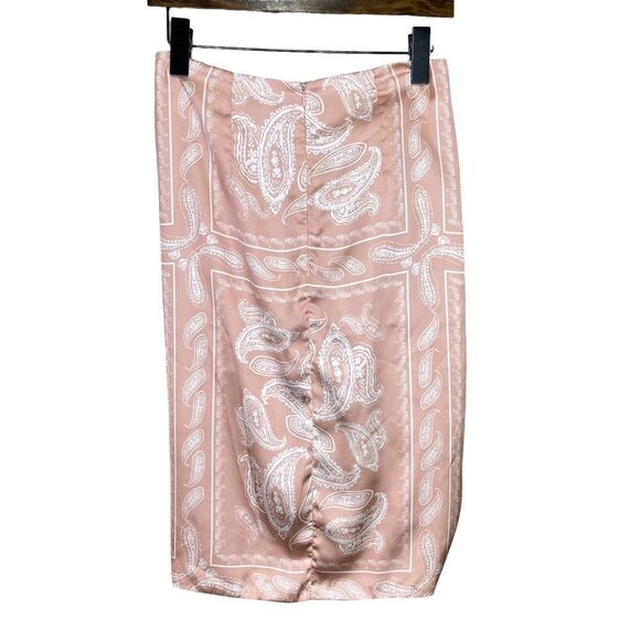 Lamarque Paisley Draped Wrap Skirt Pink Medium - Picture 5 of 10